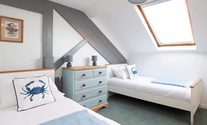 Two single beds in 5 star family holiday cottage North Wales